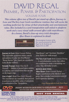 Premise Power & Participation Vol. 4 | David Regal and L & L Publishing - DVD