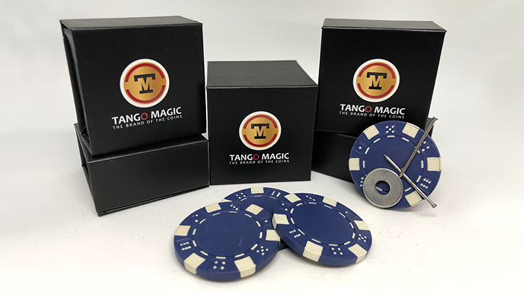 Magnetic Poker Chip Blue plus 3 regular chips (PK003B) | Tango magic