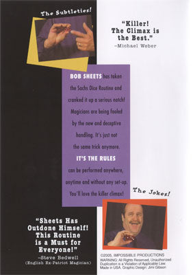 It's The Rules ( DICE ROUTINE ) | Bob Sheets - (DVD)