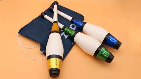 Juggling Set (3 Decorated Clubs) Assorted Colors | Zyko 