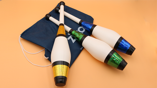 Juggling Set (3 Decorated Clubs) Assorted Colors | Zyko 