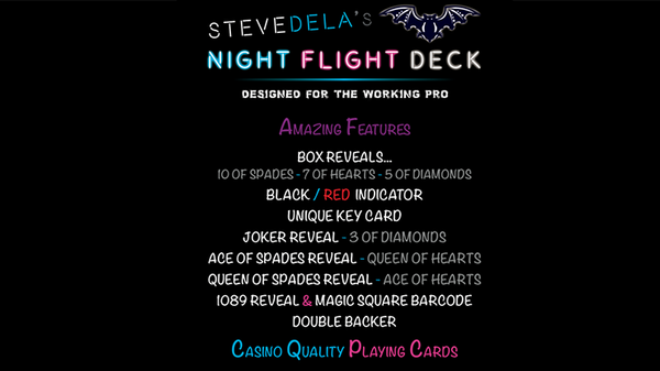 Elite Night Flight (Red) Marked Playing Cards | Steve Dela