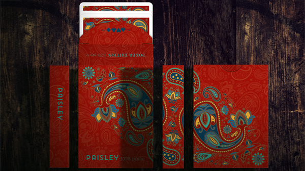 Plastic Paisley Poker Red Playing Cards | Dutch Card House Company