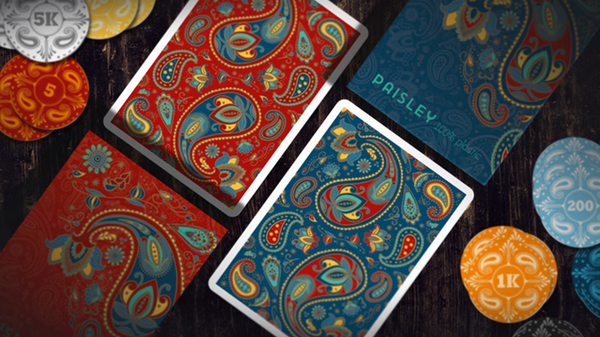 Plastic Paisley Poker Blue Playing Cards | Dutch Card House Company