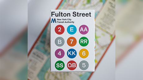 WHITE EDITION FULTON STREET MTA PLAYING CARDS (1972 VIGNELLI MAP EDITION)