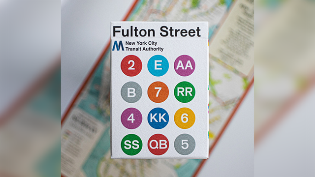 WHITE EDITION FULTON STREET MTA PLAYING CARDS (1972 VIGNELLI MAP EDITION)