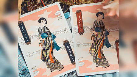 The Great Wave off Kanagawa V3 (Autumn Maple / Peachy Pink) Playing Cards