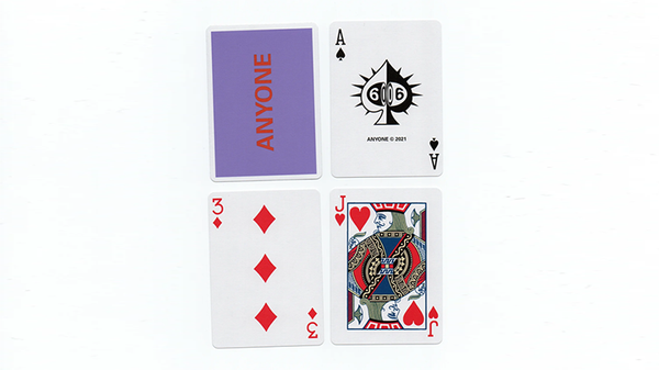 Purple/Red Cap Logo ANYONE Playing Cards
