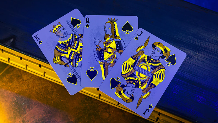 Bicycle Neon Rider Back Yellow-Starburst Deck Playing Cards