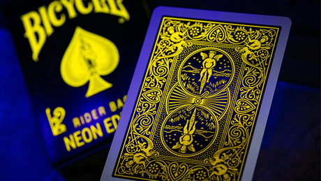 Bicycle Neon Rider Back Yellow-Starburst Deck Playing Cards
