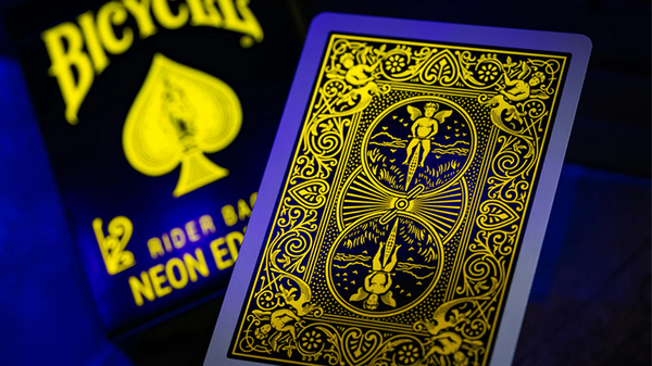 Bicycle Neon Rider Back Yellow-Starburst Deck Playing Cards