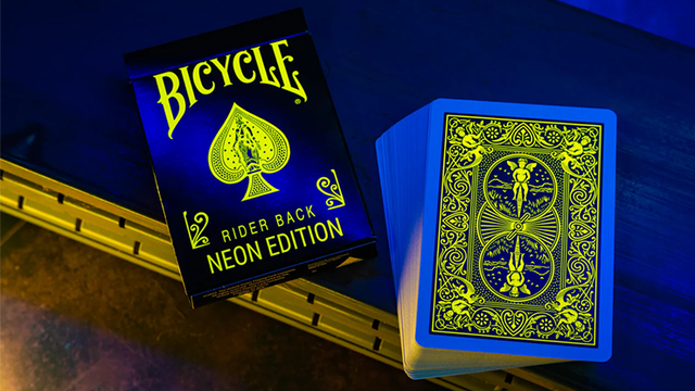 Bicycle Neon Rider Back Yellow-Starburst Deck Playing Cards