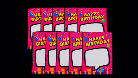 Birthday Silk Surprise REFILL (10 Silks) | PlayTime Magic DEFMA (Pink)