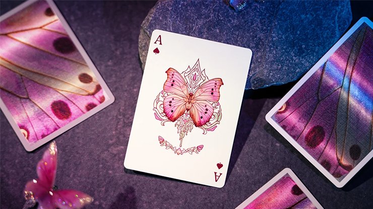 Morpho V2 (Pearl / Pink) Playing Cards | TCC Fashion