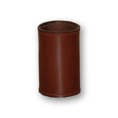 Leather Coin Cylinder (Brown, Half Dollar Size) 