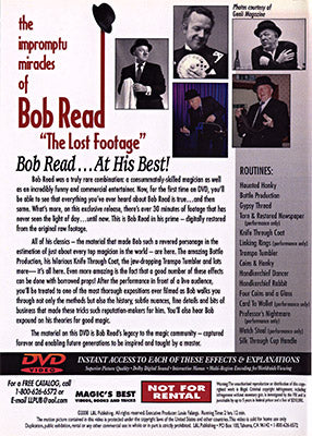 The Impromptu Miracles of Bob Read The Lost Footage | L&L Publishing - DVD
