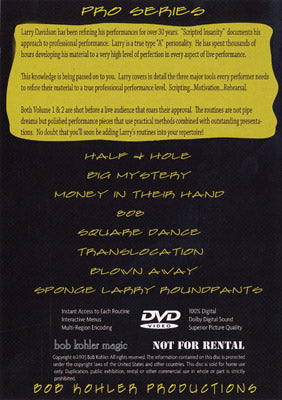 Scripted Insanity Volume 1 | Larry Davidson - DVD