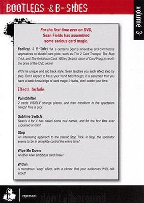 Bootlegs and B-Sides - Volume 3 | Sean Fields - DVD