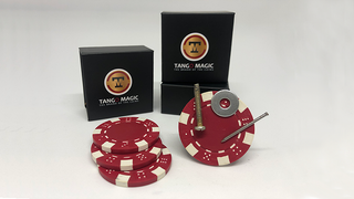 Magnetic Poker Chip Red  plus 3 regular chips (PK003R) | Tango Magic