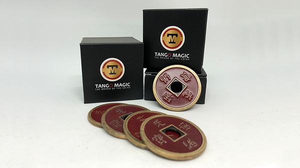 Dollar Size Shell Chinese Coin, Red (CH027) | Tango Magic