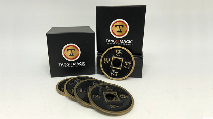 Dollar Size Shell Chinese Coin, Black (CH024) | Tango magic