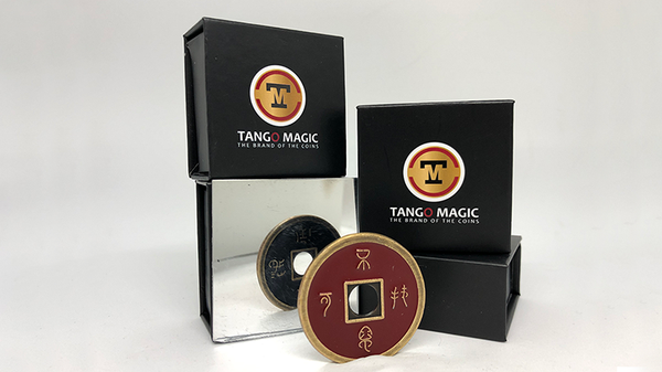 Dollar Size Chinese Coin, Black and Red (CH037) | Tango Magic