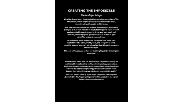 Creating the Impossible | Chris Wardle and James Ward