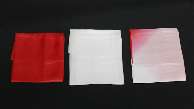 Silk scarf 38cm (half-dyed) red &amp; white | Magic by Gosh