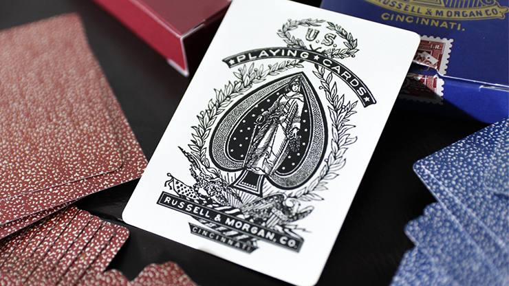 Limited Late 19th Century Square Faro Gilded (Blue) Playing Cards