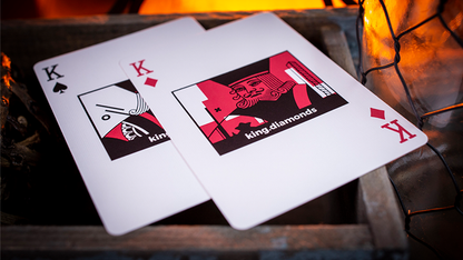 Sinis (Raspberry and Black) Playing Cards | Marc Ventosa