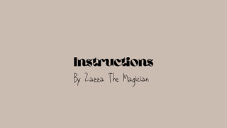 INSTRUCTIONS | Zazza The Magician - (Download)