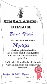 Simsalabim-DIPLOM  - Eine Idee von Klaus Bertram