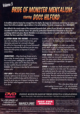 Docc Hilford:  Bride Of Monster Mentalism  Vol. 3 - (DVD)