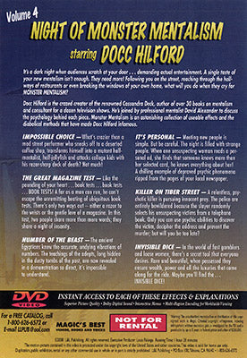 Docc Hilford: Night Of Monster Mentalism Vol. 4 - (DVD) 