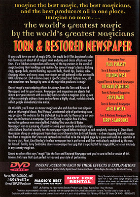 World's Greatest Magic: Torn And Restored Newspaper - (DVD)