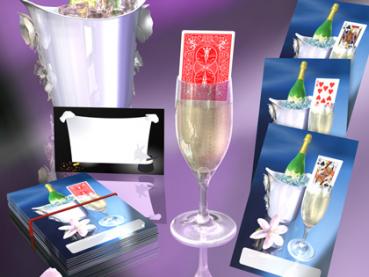 Card in a champagne glass